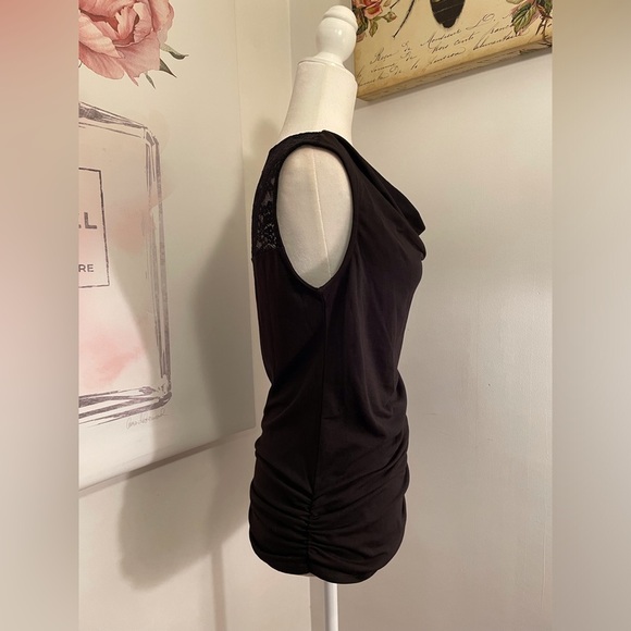 Sleeveless Shirt With Lace Back Size S Black - Picture 4 of 12